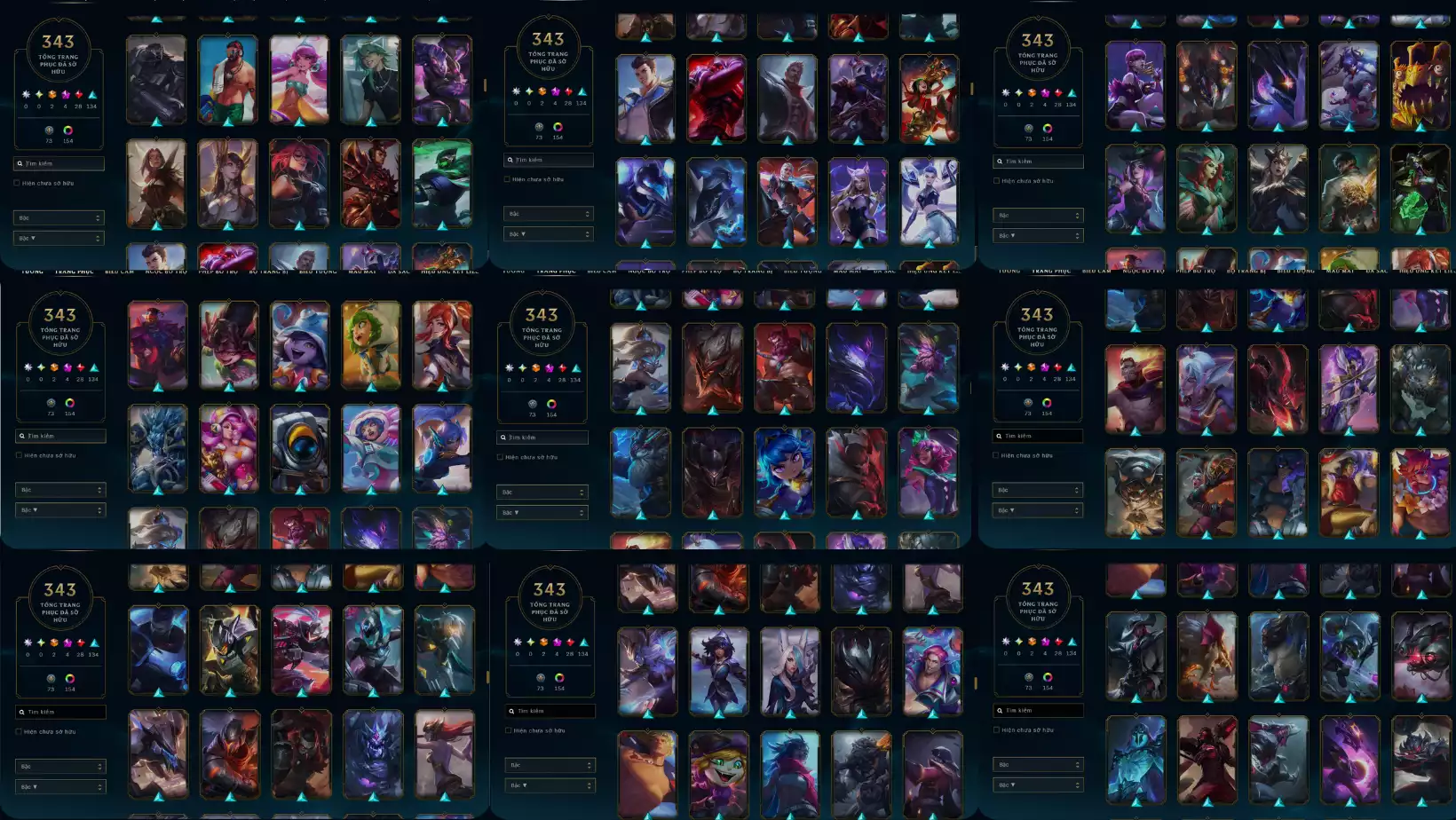 Ảnh LOL 343 SKIN THÔNG THẠO 3 TƯỚNG CAO NHẤT HƠN 1 TRIỆU THÔNG THẠO TFT DU CHOI